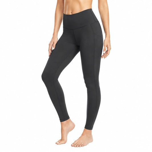 Leggings donna taglia M in tessuto elasticizzato nero - vita alta sportivi