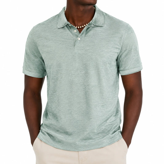 Polo uomo taglia M verde salvia a manica corta stile casual